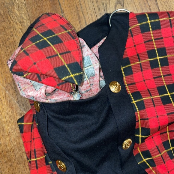 •PETER POPOVITCH•NWT VINTAGE BUFFALO PLAID GOLD BUTTON 3/4 SLEEVE BLOUSE SMALL - Picture 10 of 10